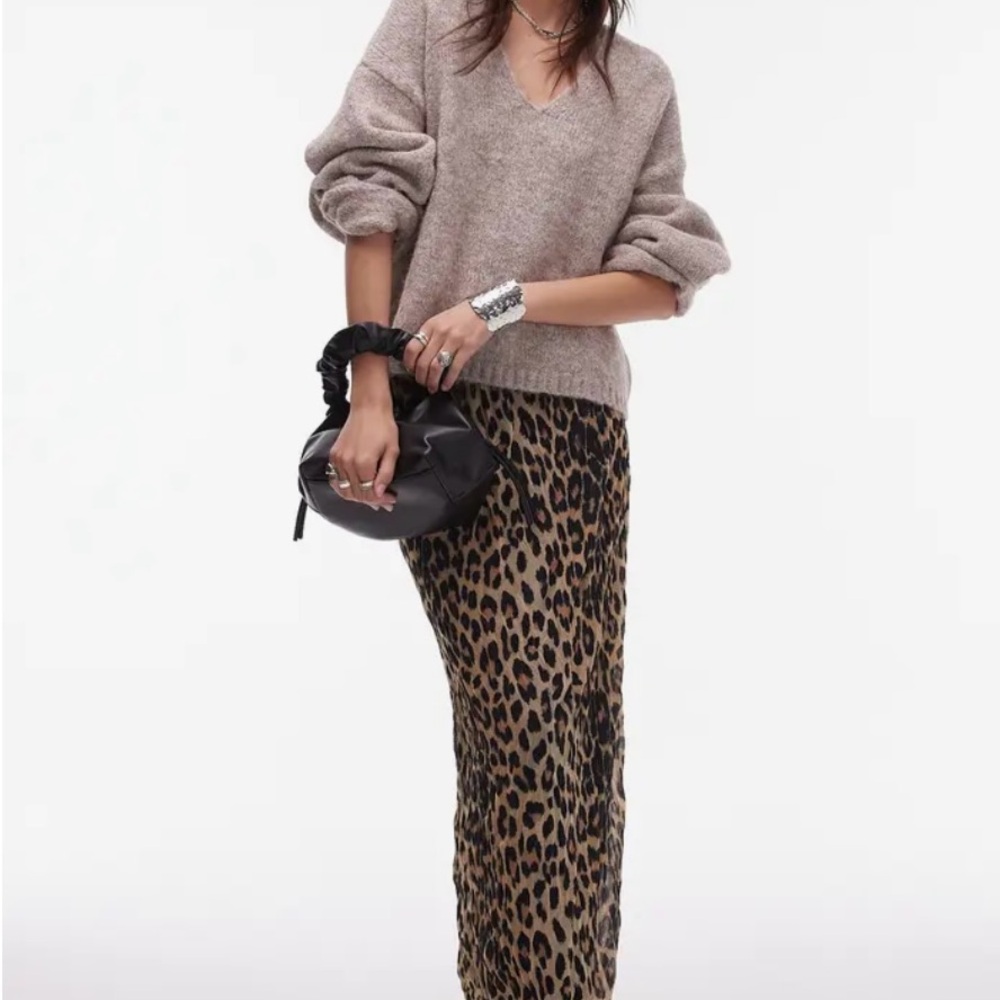 Topshop Tan V-Neck Sweater